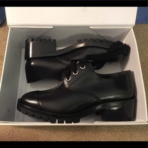 3.1 Phillip lim black leather combat ankle boots